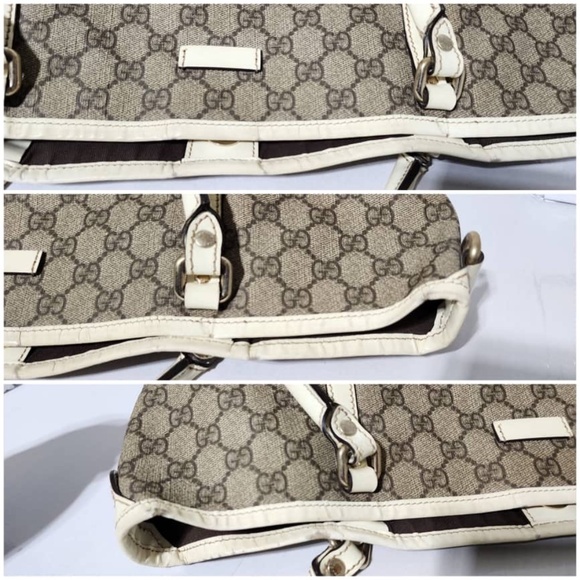 SOLD***Authentic GUCCI GG Coated Canvas Joy Medium Tote Bag Beige/Off-White - Picture 16 of 16